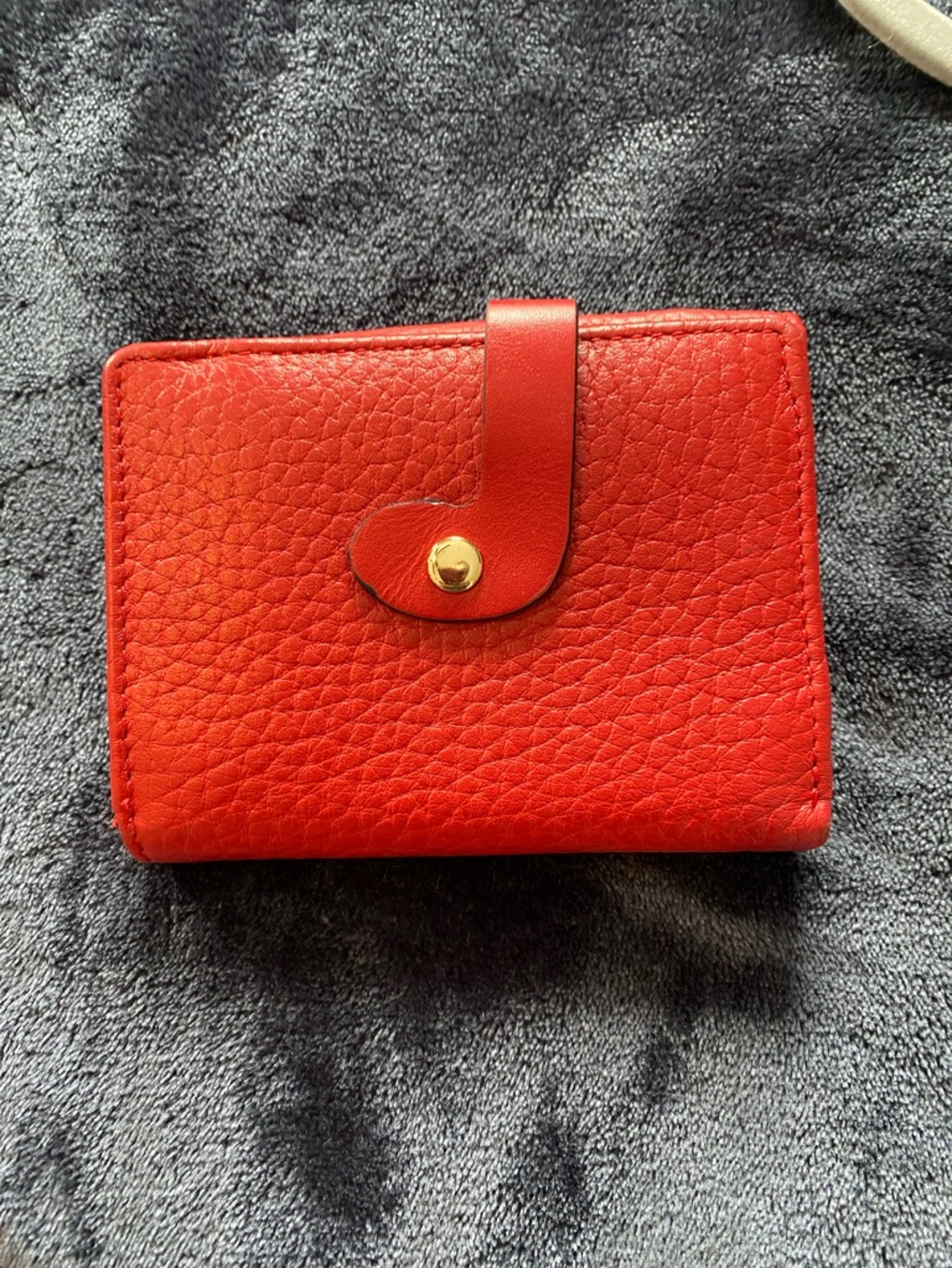 Red Leather Snap Card Wallet